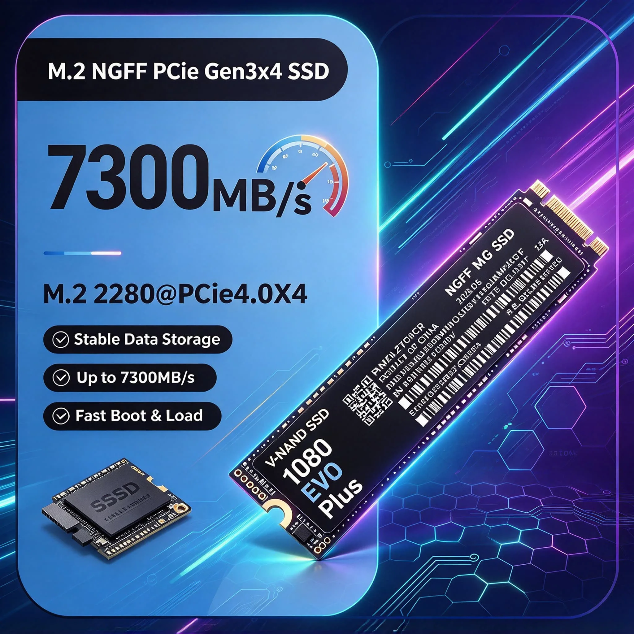 M2 SATA3 NGFF 1080EVO plus SSD 4TB 2TB 500GB 1TB Internal Solid State Disk Inside Drive for Laptop Desktop PC High Speed Storage