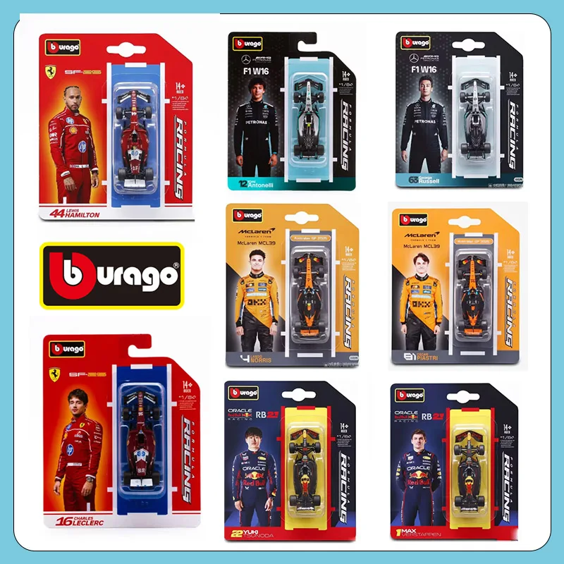 Bburago 1:64 2025 F1 نموذج سيارة الأسترالية GP MCL39 W16 Bahrain GP RB21 SF-25 أنطونيلي هاميلتون سبيكة دييكاست سيارة دمى هدايا