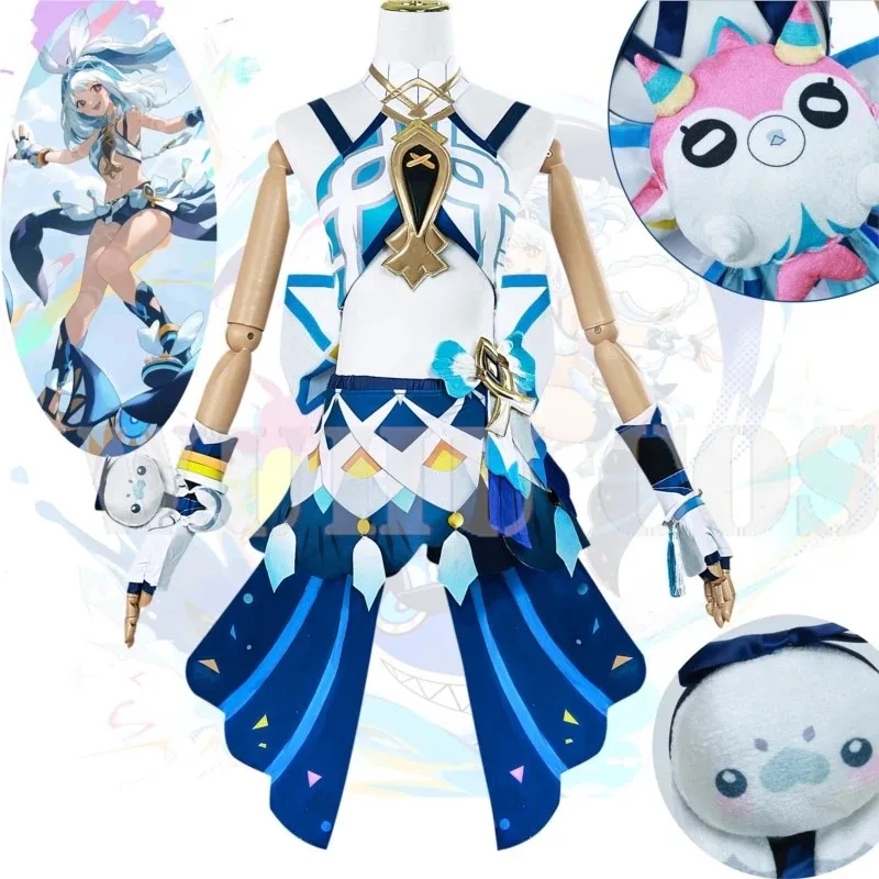 لعبة جينشين إمباكت مولاني فستان مُصمم حسب الطلب شعر مستعار أنيمي للنساء للهالوين لعب الأدوار كرنفال حفلة البدلة؛ 6'x,9;y'