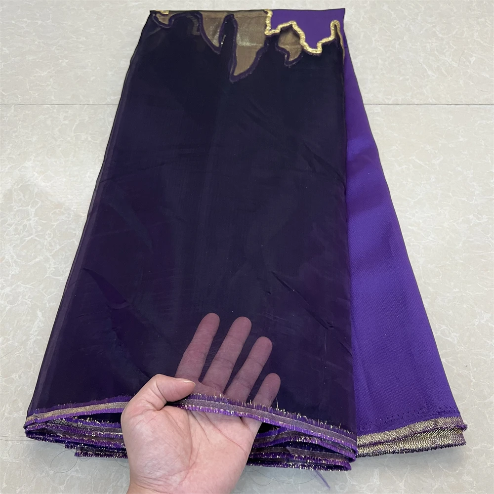 

2025 High Quality African Nigerian Tulle Lace Fabric Organza Embroidery Guipure Party Gown Dress Brocade Jacquard 5Yard YXZ160