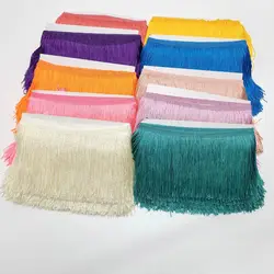 Guarnição larga da franja do laço para o vestido latino, Tassel da fita, acessórios da roupa do estágio, 10cm