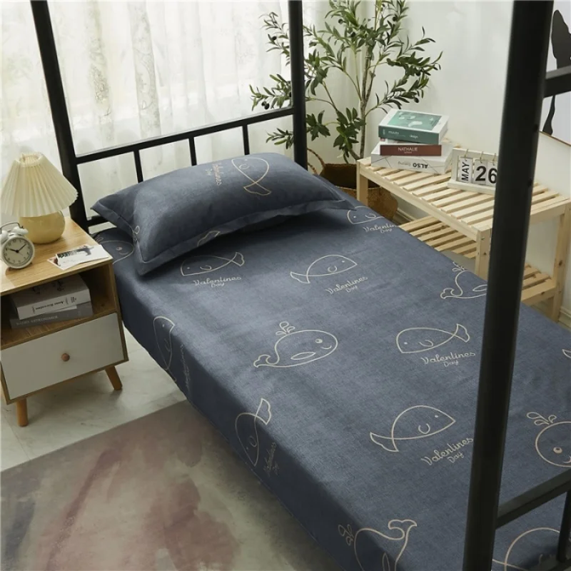 1pc Modern Single Bunk Be Sheet Soft 100% Polyester Flat Sheet Whale Printing Dormitory Student Linens Kids Adult 120*210cm