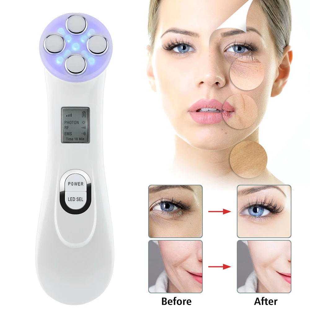 Face Lifting Machine EMS Micro-current Facial Skin Firm Massager LED Photon Rejuvenation Beauty Device