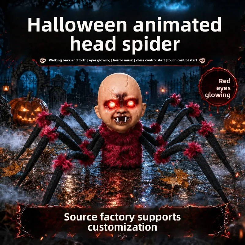 Halloween Horror Spider Baby Figurine Garden Decoration Scary Outdoor Statue for Yard Porch Lawn