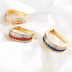 Fashion Men's D-shaped Tie Clips Formal Luxury Zircon Micro Inlaid  Buckle Fixing Ring Wedding Business Clothing Accessories