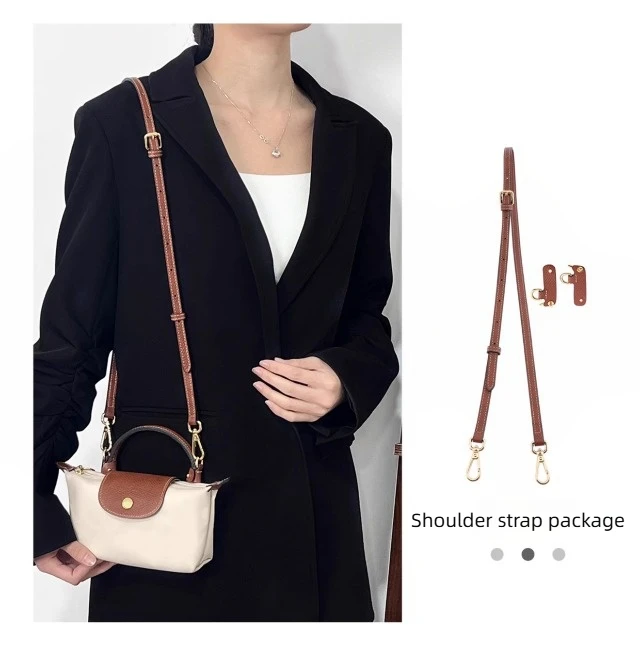Leather Replacement Crossbody Bag Strap For Longchamp Mini Bag Shoulder Strap Without Punching Modification Bag Accessories