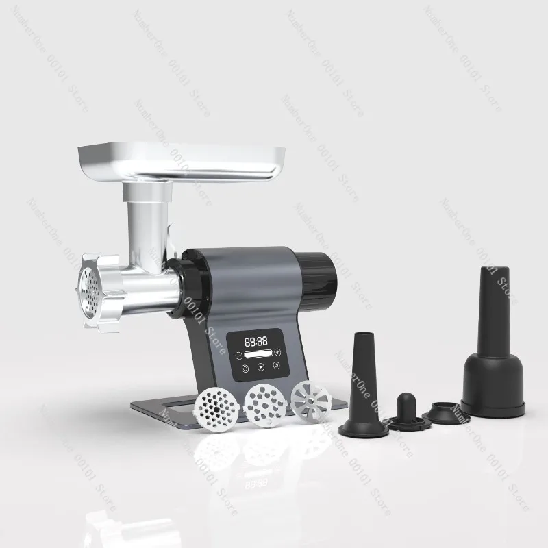 Meat Grinder High Power Pure Copper DC Motor Household Touch Control Sausage Maker Cast Aluminum Body Fully Automatic Multi-Purp