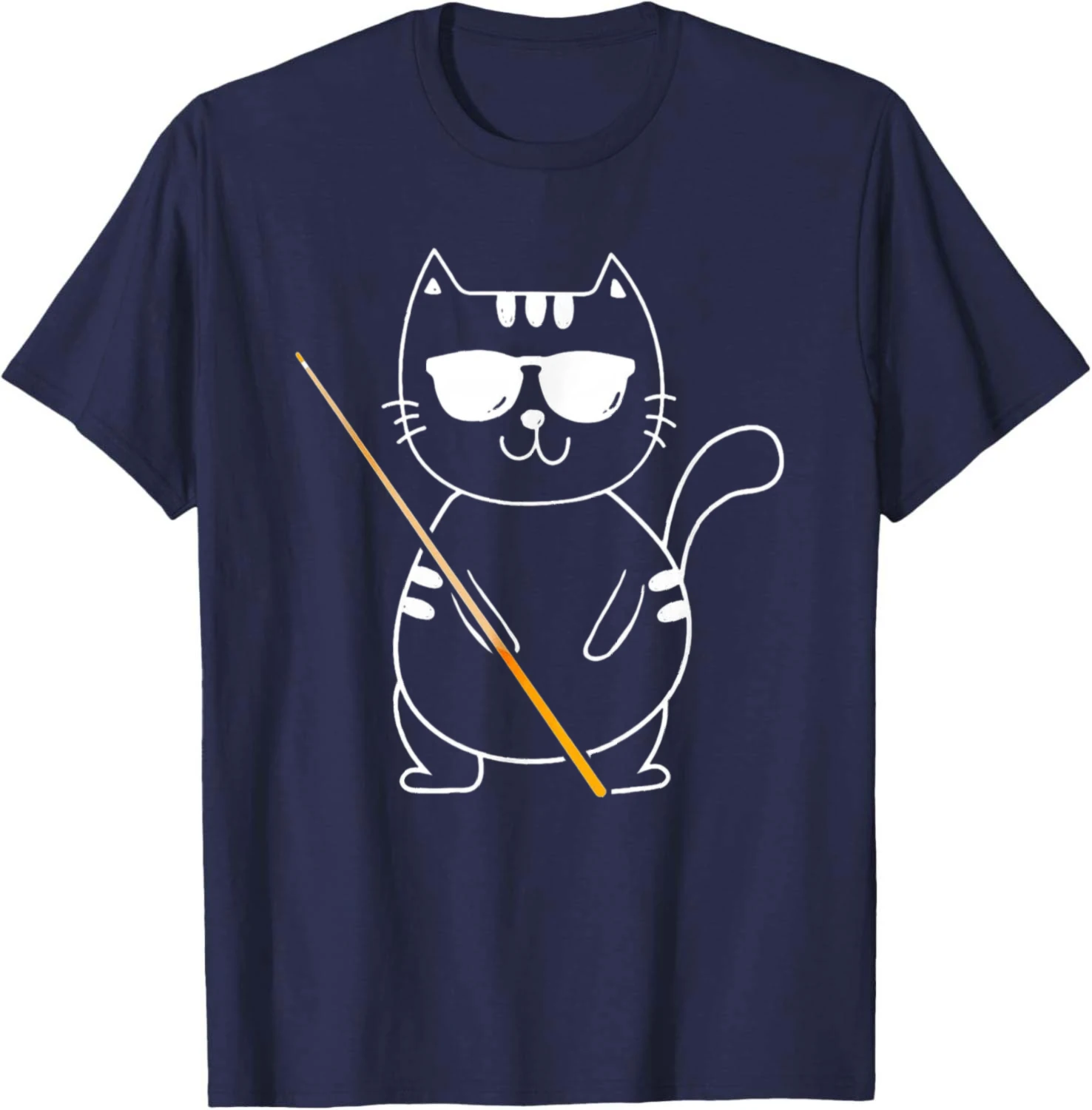 Billiard Cat - Billiard Player Billard 8-Ball Pool Snooker T-Shirt Cotton Summer Casual T Shirt Printed Tshirt Camiseta