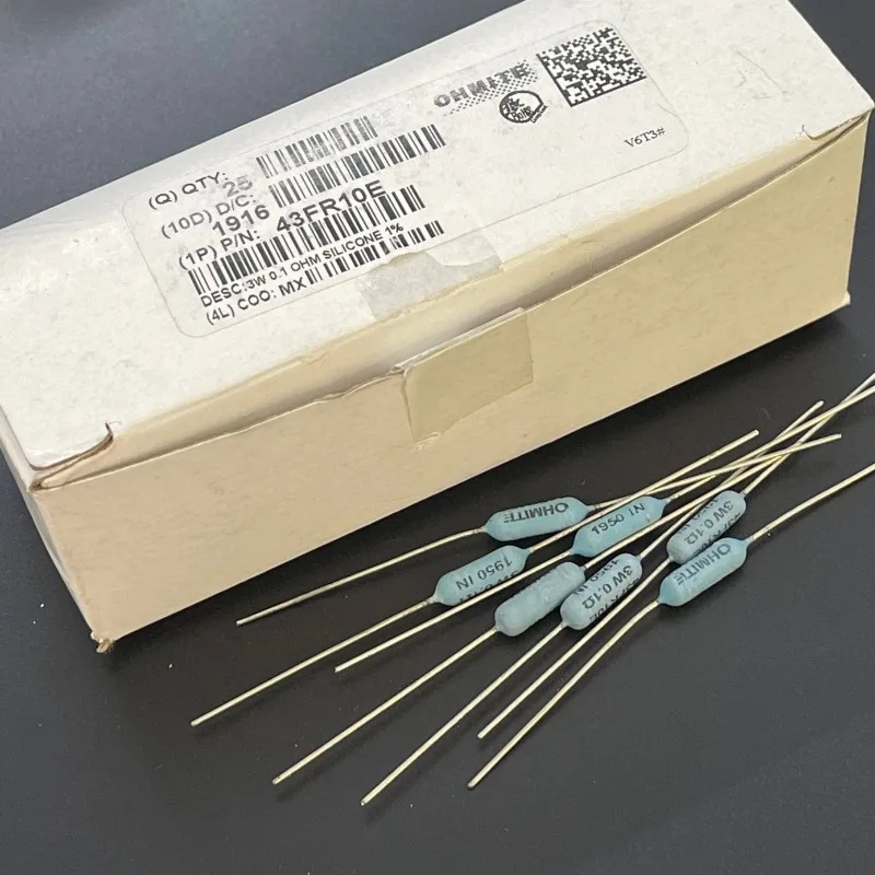 

5 шт./лот, резистор OHMITE 43FR10E 0.1R 3W, высокоточный аудиорезистор без индуктивности