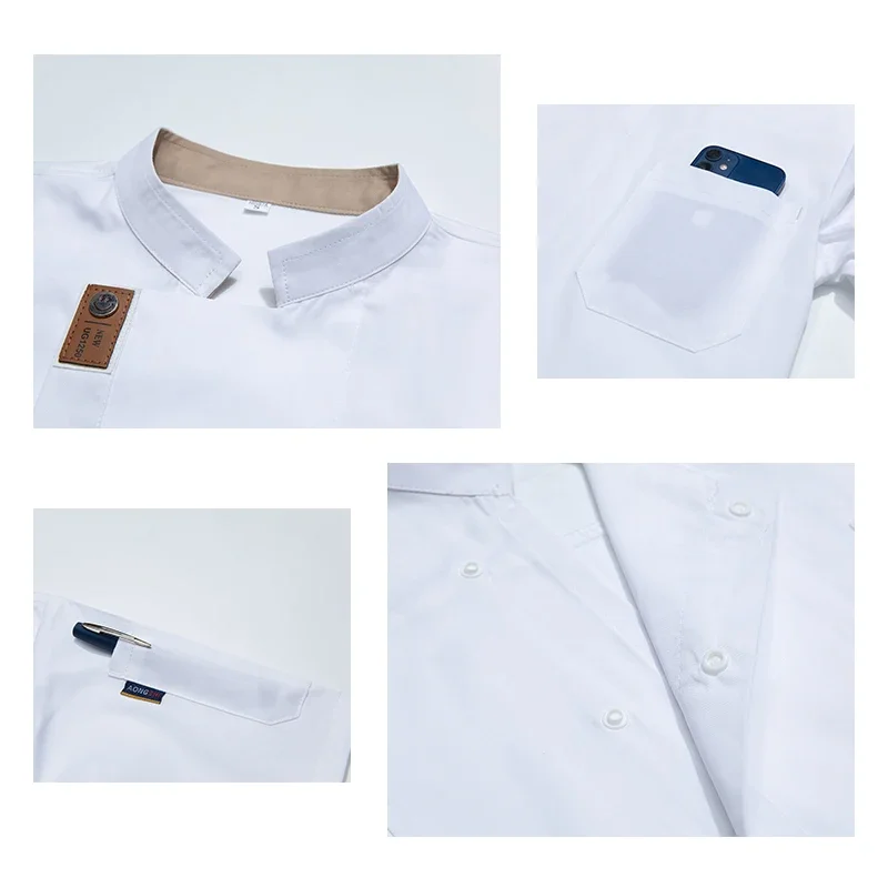 2025halloween Veste de Chef unisexe, chemises de cuisine d'été, uniformes de serveur de Restaurant d'hôtel, vêtements de travail