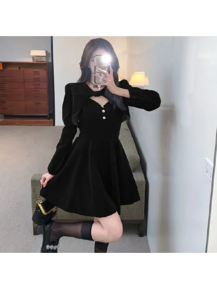 New Year Christmas Fashion Suit Autumn and Winter 2024 New Temperament Design Shawl Sling Dress Two-piece Set