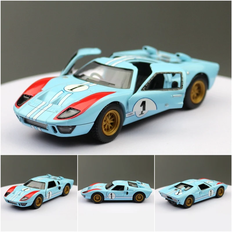 1:32 1966 Ford GT40 Alloy Sports Car Model Diecast Metal Track Racing Car Vehicle Model Simulation Collection Childrens Toy Gift