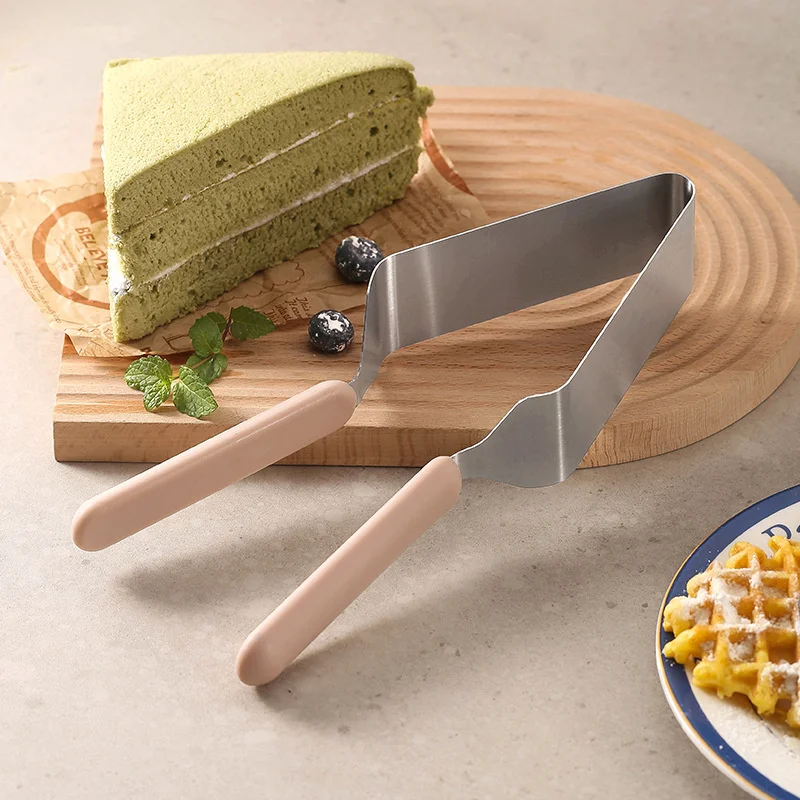 Nieuwe Roestvrijstalen Cake Splitter Cutter Met Plastic Handvat, Driehoek Cake Server Overdracht Grijper