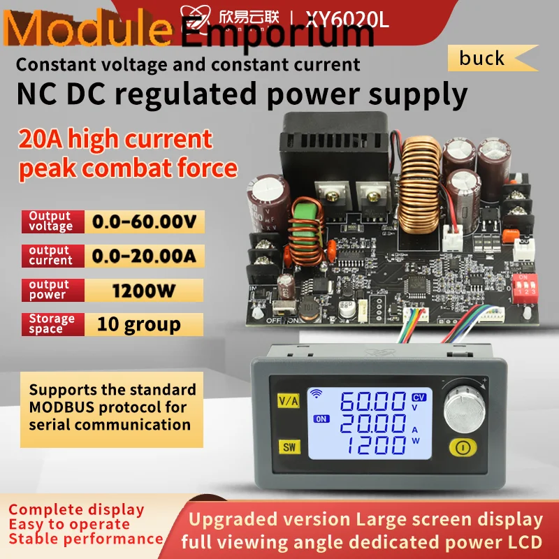 Imagem -05 - Cnc Ajustável dc Estabilizado Tensão de Alimentação Manutenção de Corrente Constante Tensão 20a 1200w Step-down Módulo Xy6020l