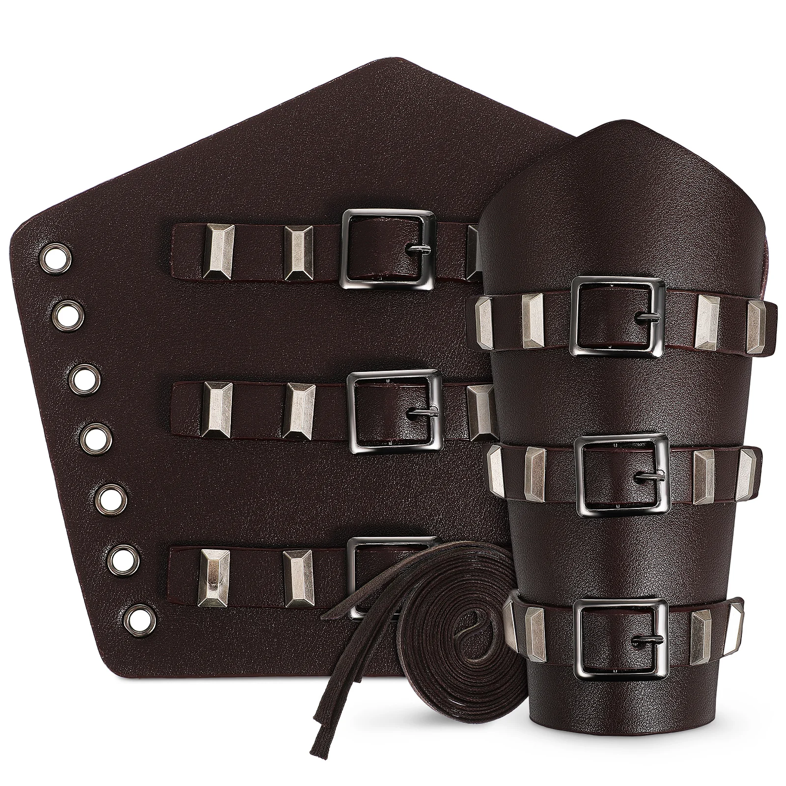 

2Pcs Medieval Arm Guard Viking Outfit Cosplay Wrist Band Durable Material Role Playing Costume Parties
