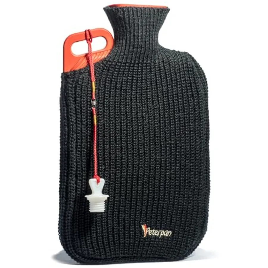 

Rubber Hot Water Bottle with Knitted Cover Extra Large and Thick for Pain Relief 90 Fl Oz Capacity BPA and Phthalates Free Hand
