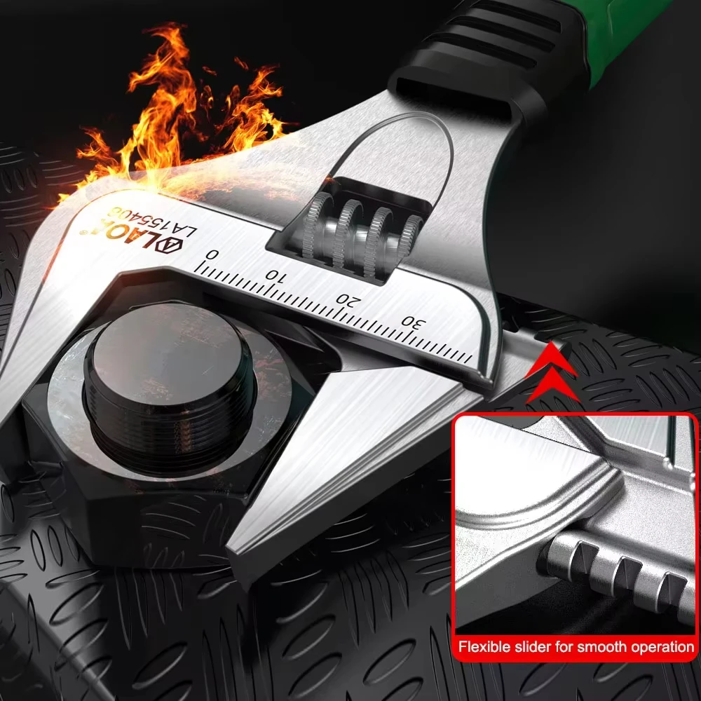 LAOA Short Handle Wrench Light Weight Adjustable Wide-angle Large Opening Spanner 6\