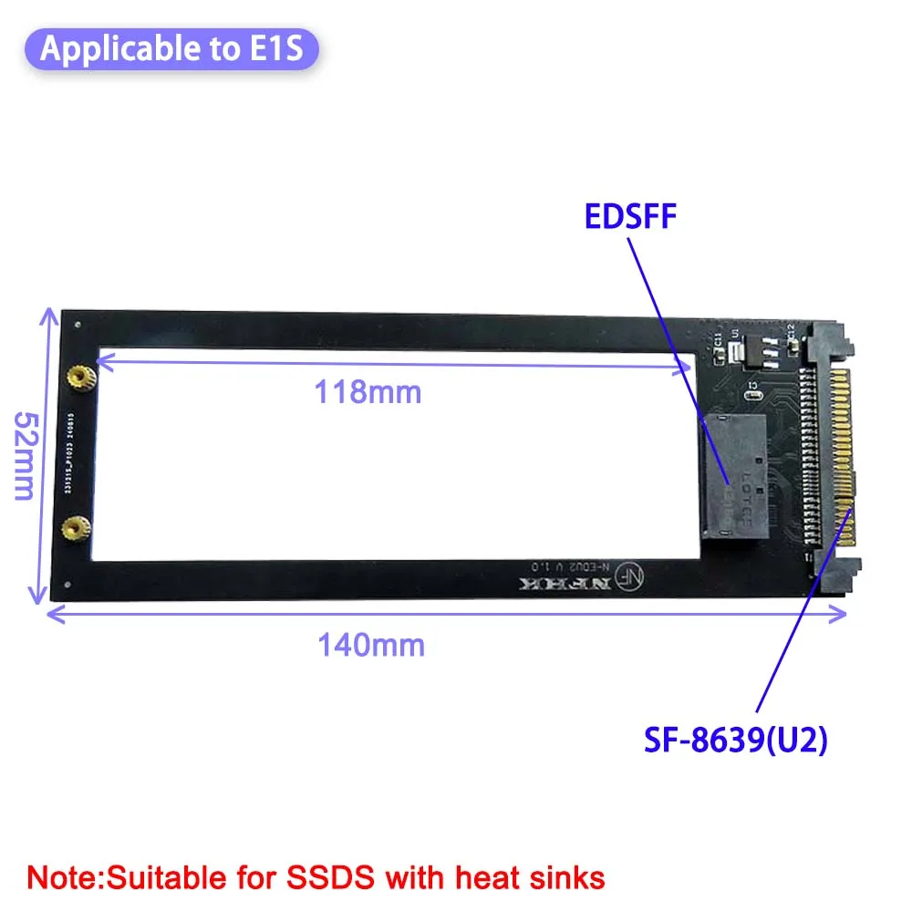 EDSFF E1.S Interface SSD Gen-Z PCI-E To SF-8639 U.2 SSD Expansion Adapter Card U2 Interface