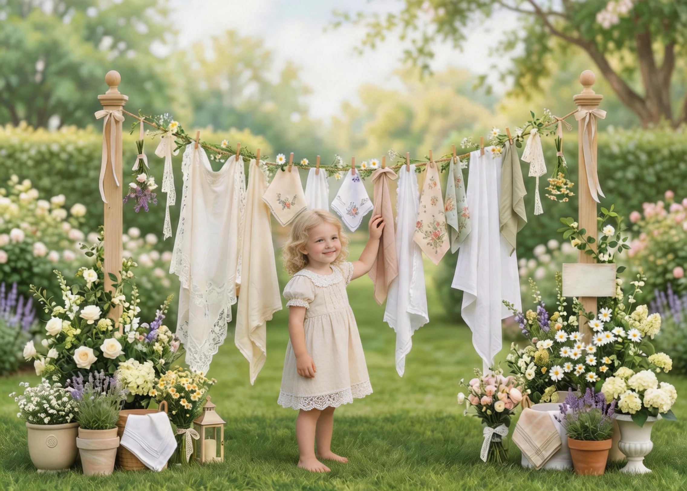Outdoor Garden Photography Backdrop Grass Hanging Cloth Flower Decor Neutral Baby Shower Gender Reveal Party Photo Background