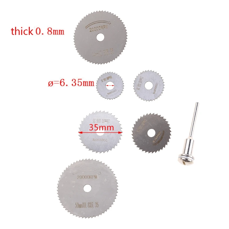 M6CF 7pcs/set Mini High Speed Steel  Web Circular Rotary Cutting  Wheel Discs