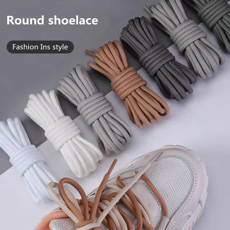 1 Pair Round Shoelaces Rubber Band For Shoes Polyester Solid Classic For Sport Fashion Boot Sneaker Shoe Laces Strings 20 colors