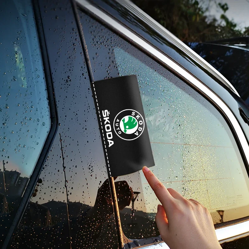 2/4Pcs Car personality label waterproof decorative sticker For Skoda Octavia Superb Rapid Kodiaq Karoq Fabia Kamiq Enyaq Vision