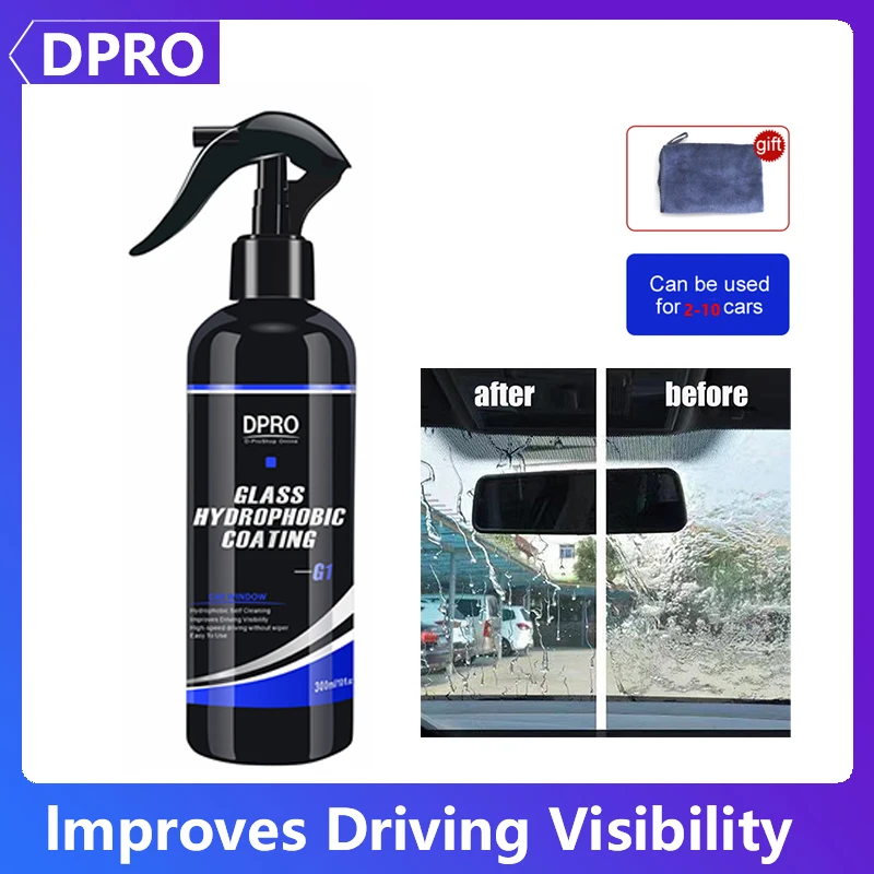 

Car Glass Hydrophobic Coating Anti Rain Long Lasting Ceramic Windshield Coating Rearview Mirror Waterproof Spray Car Detailing