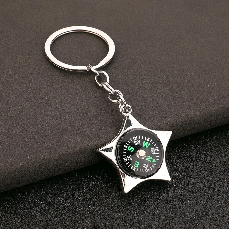 Unique Nautical Compass Keychain Metal Round Buckle Rudder Bottle Opener Iron Tower Keyring Camping Party Casual Bar Decoration view 6