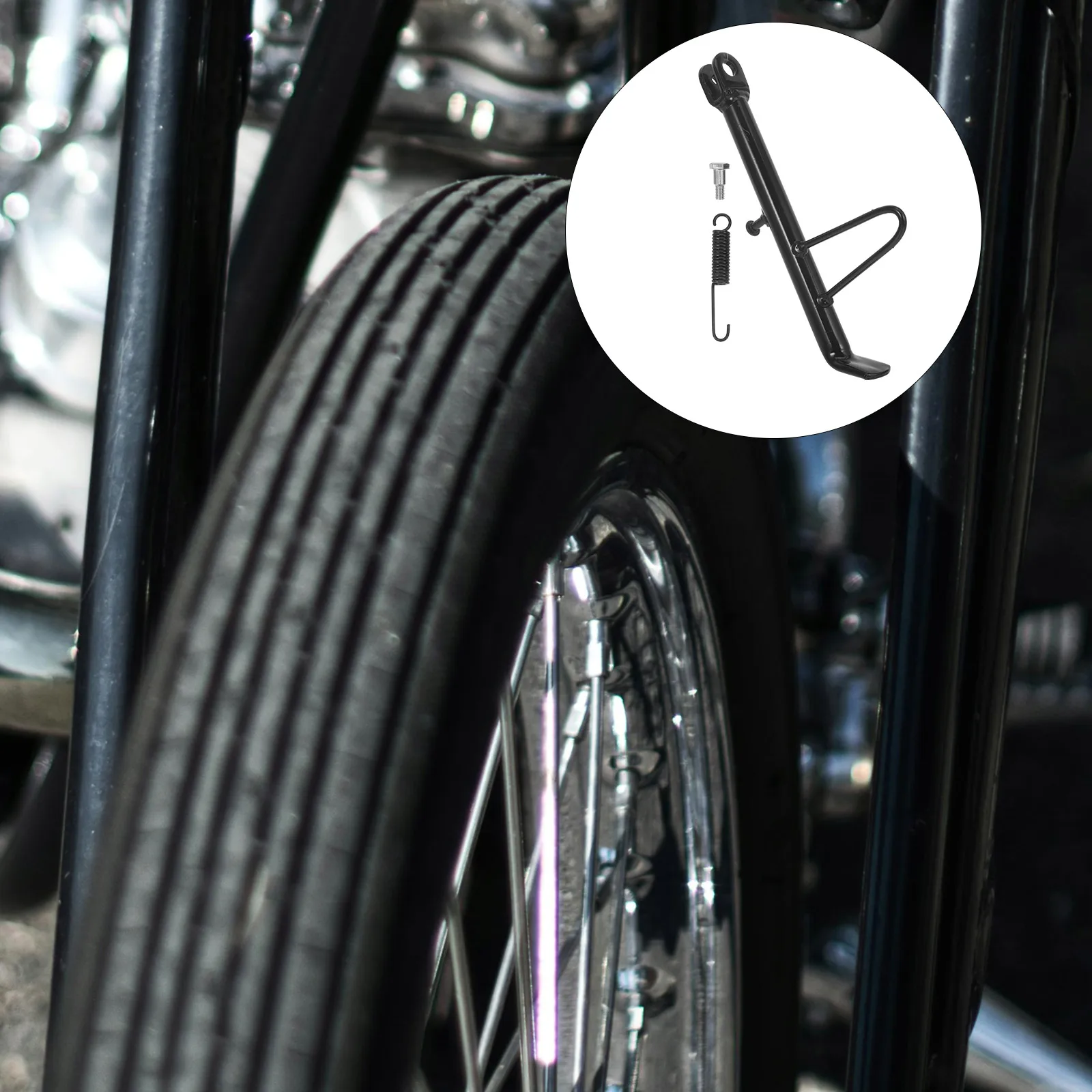 

Motorcycle Kickstand Electric Scooter Side Stand Foot Replacement Spring Screw Motorcycle Kickstand Metal Parking Rack