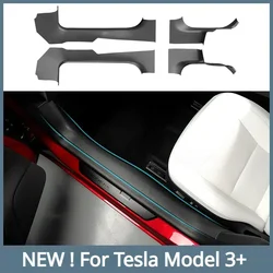 Anti Kick Strips for Tesla Model 3 Highland 2023-2026+ Front Rear Door Sill Pad Central Control Side Guard TPE Car Accessories