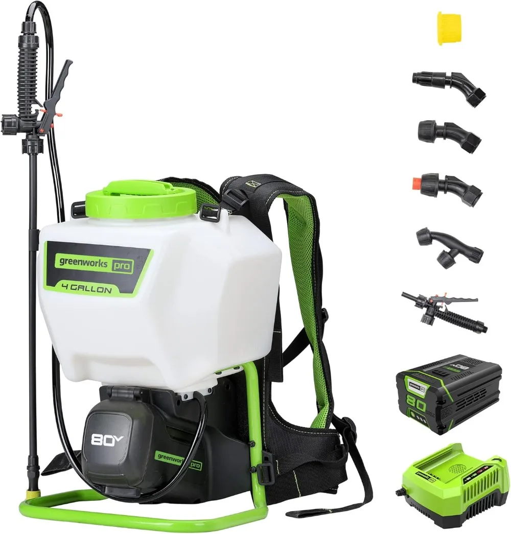 

4 Gallon,Battery Powered Backpack Sprayer Kit for Weeding,Spraying,Pest Control,2Ah Battery and Charger,80V Sprayer Kit (2.0Ah)