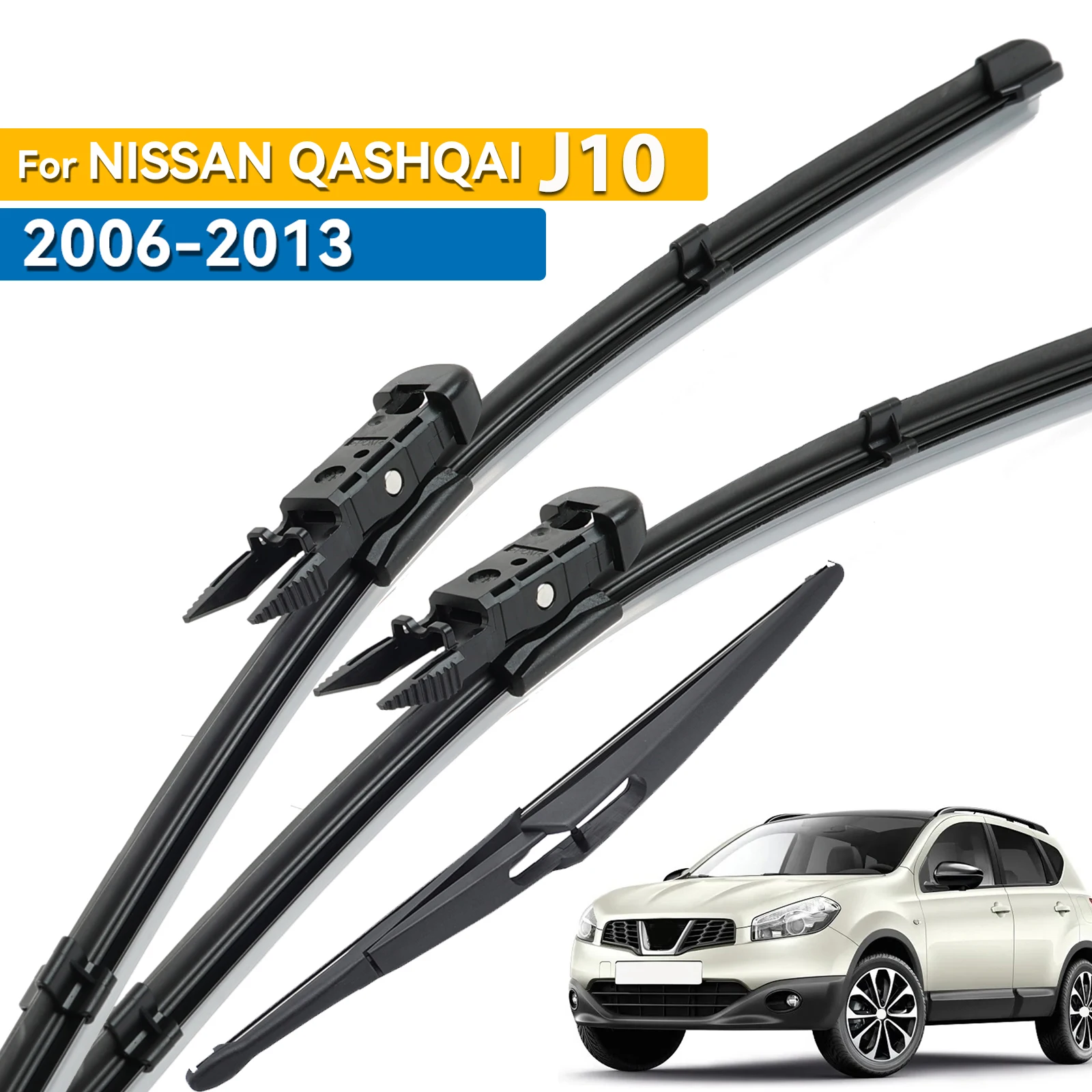 

Erick's Wiper Front & Rear Wiper Blades Set For Nissan Qashqai J10 2006 - 2013 Windshield Windscreen Window Brushes 24"+15"+12"