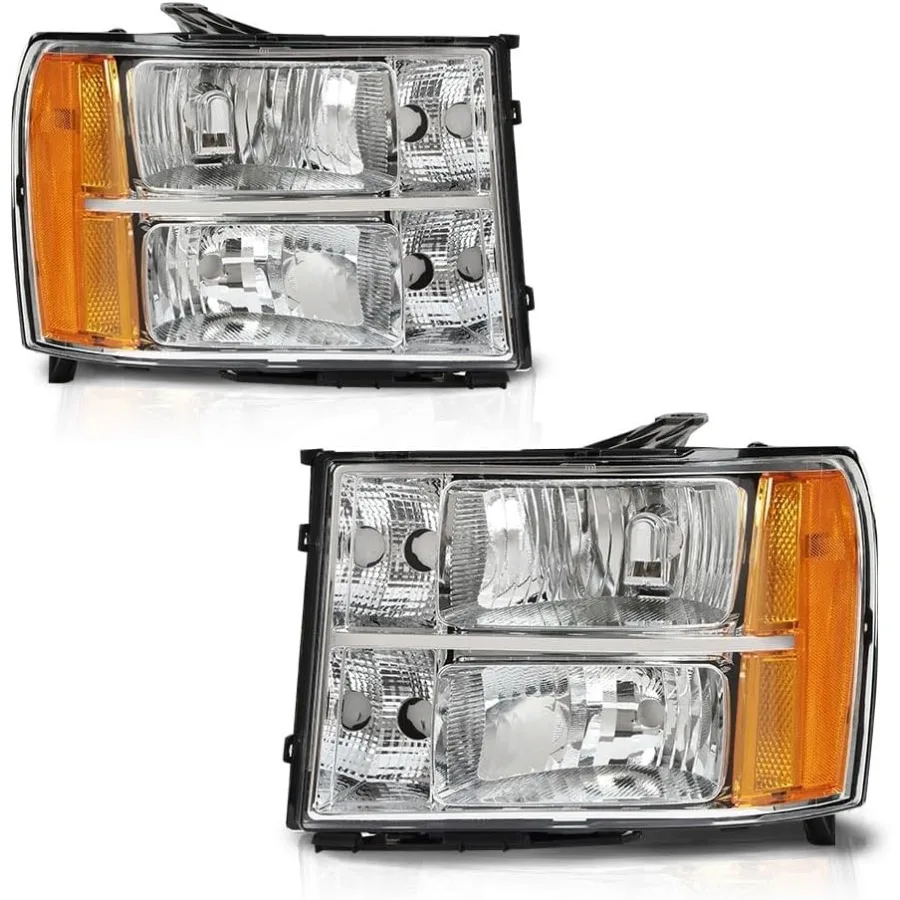 

Трубчатые фары проектора в сборе для GMC Sierra 1500 2500 HD 3500 HD 20072014, левые и правые фары с прозрачными линзами, хромированные