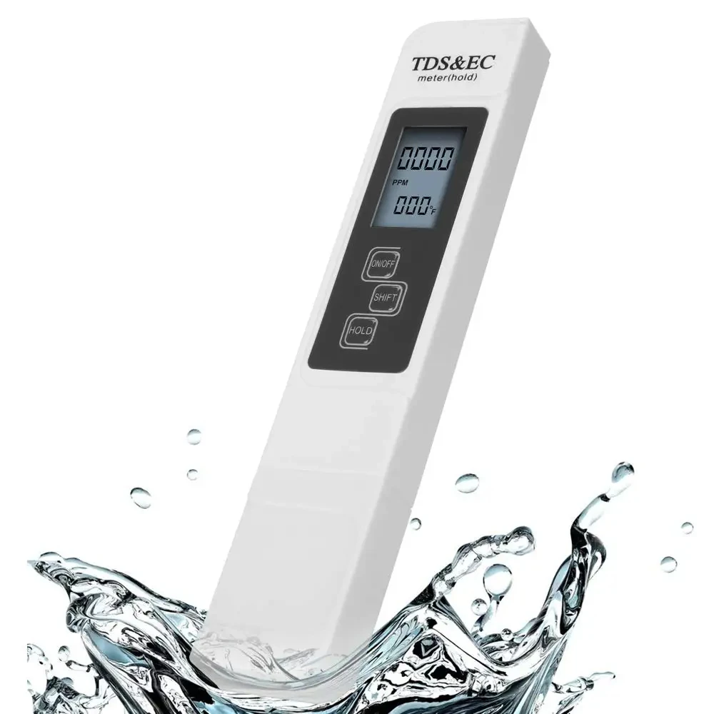 1 قطعة جهاز اختبار جودة المياه الرقمي الأبيض TDS EC متر المدى 0 إلى 9990 متعددة الوظائف نقاء المياه درجة الحرارة درجة الحرارة جزء في المليون تستر