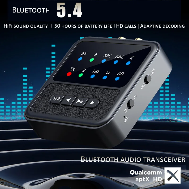

3 in 1 Bluetooth 5.4 Transmitter Receiver FM Modulator Transmitter 3.5MM AUX Type-C Multi-point Interface CD-Quality Hifi Music