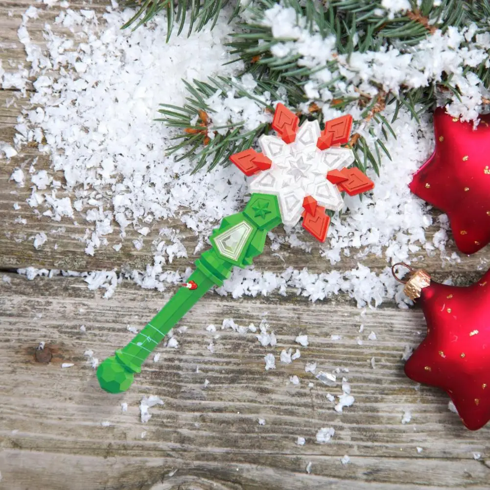 Varinha de floco de neve infantil com luzes, varinha de floco de neve com luzes sonoras para crianças, princesa, suprimentos para festa de aniversário, natal, dia das bruxas