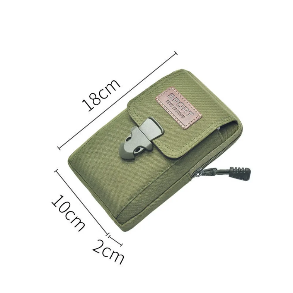 Monedero de tela Oxford para teléfono móvil, bolsa de cintura informal, Horizontal/Vertical, caqui/Negro/verde