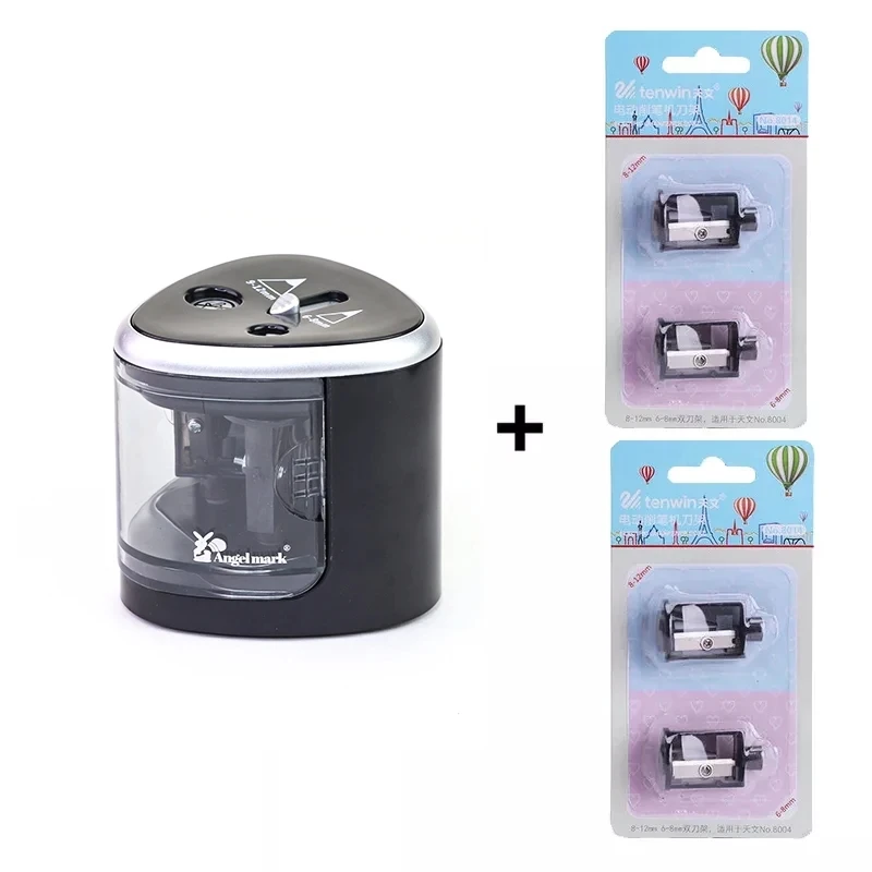 Two-hole Electric Switch Pencil Sharpener  6-8 & 8-12mm Hole Automatic pencil sharpener stationery Home Office School Supplies