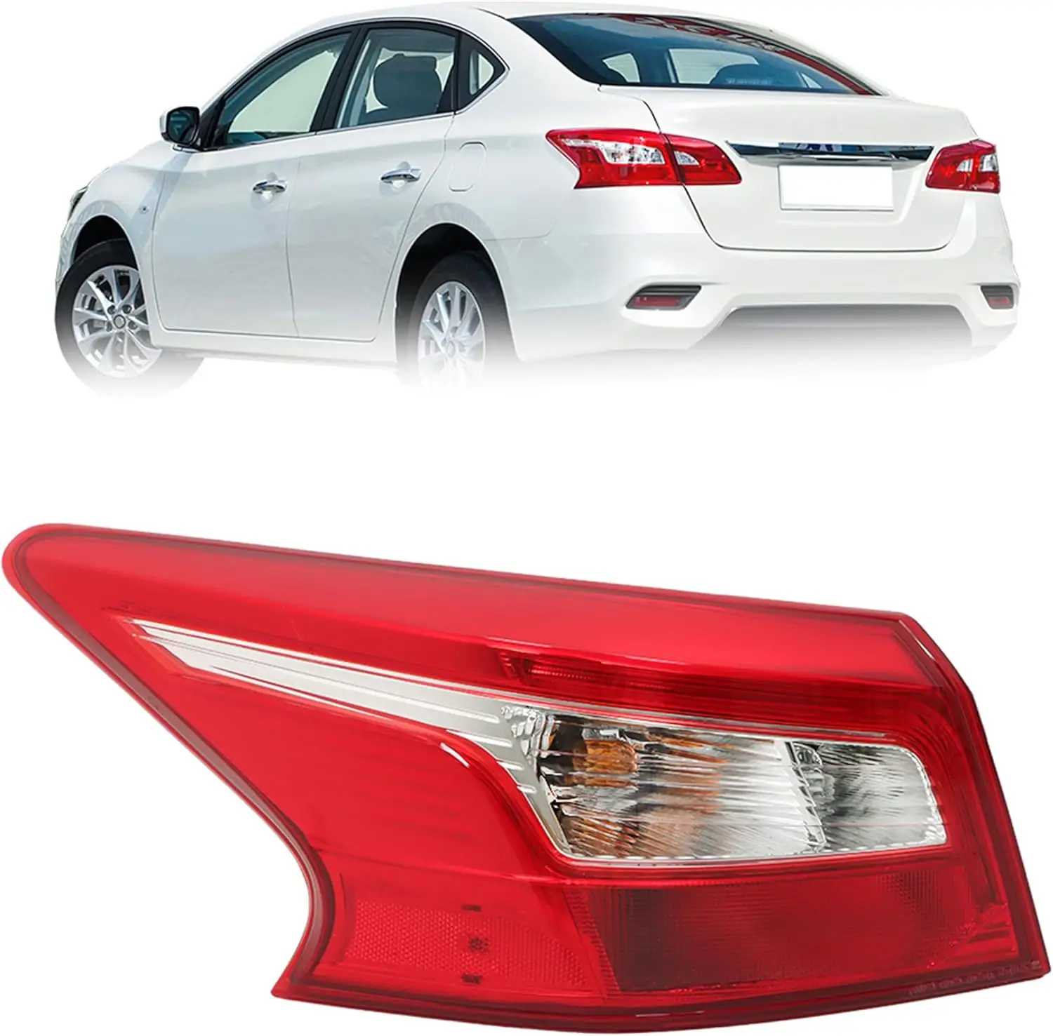 

LH Driver Side Outer Tail Light Replacement for Nissan Sentra 2016-2018 Tail Lamp NI2804108 265553YU0A