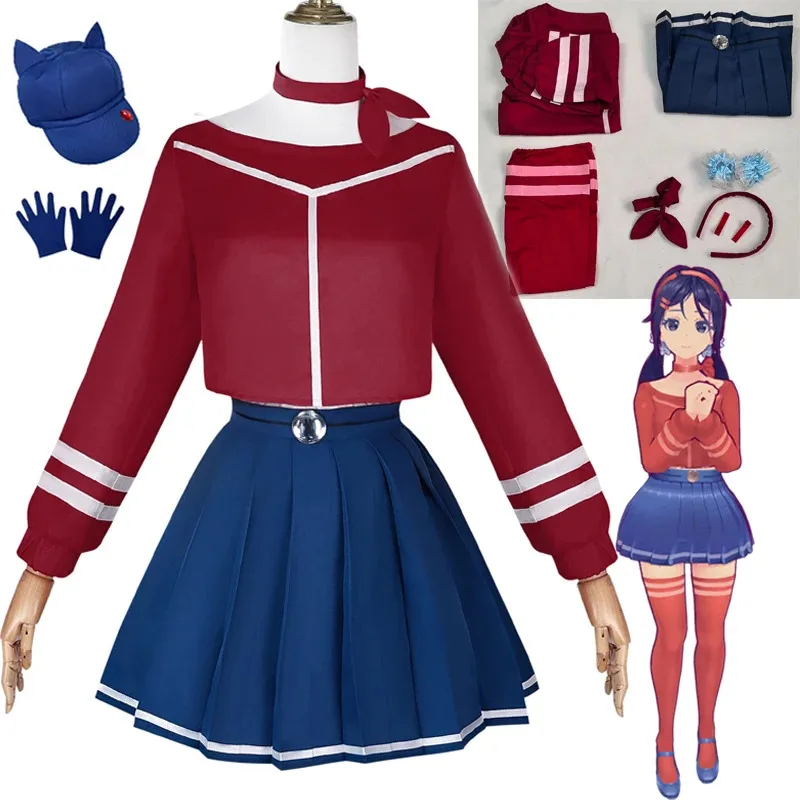 

Game MiSide Crazy Mita Cosplay Costume Full Set Role Play Yandere Mita Mira JK School Uniform Cosplay For Halloween Girls Women