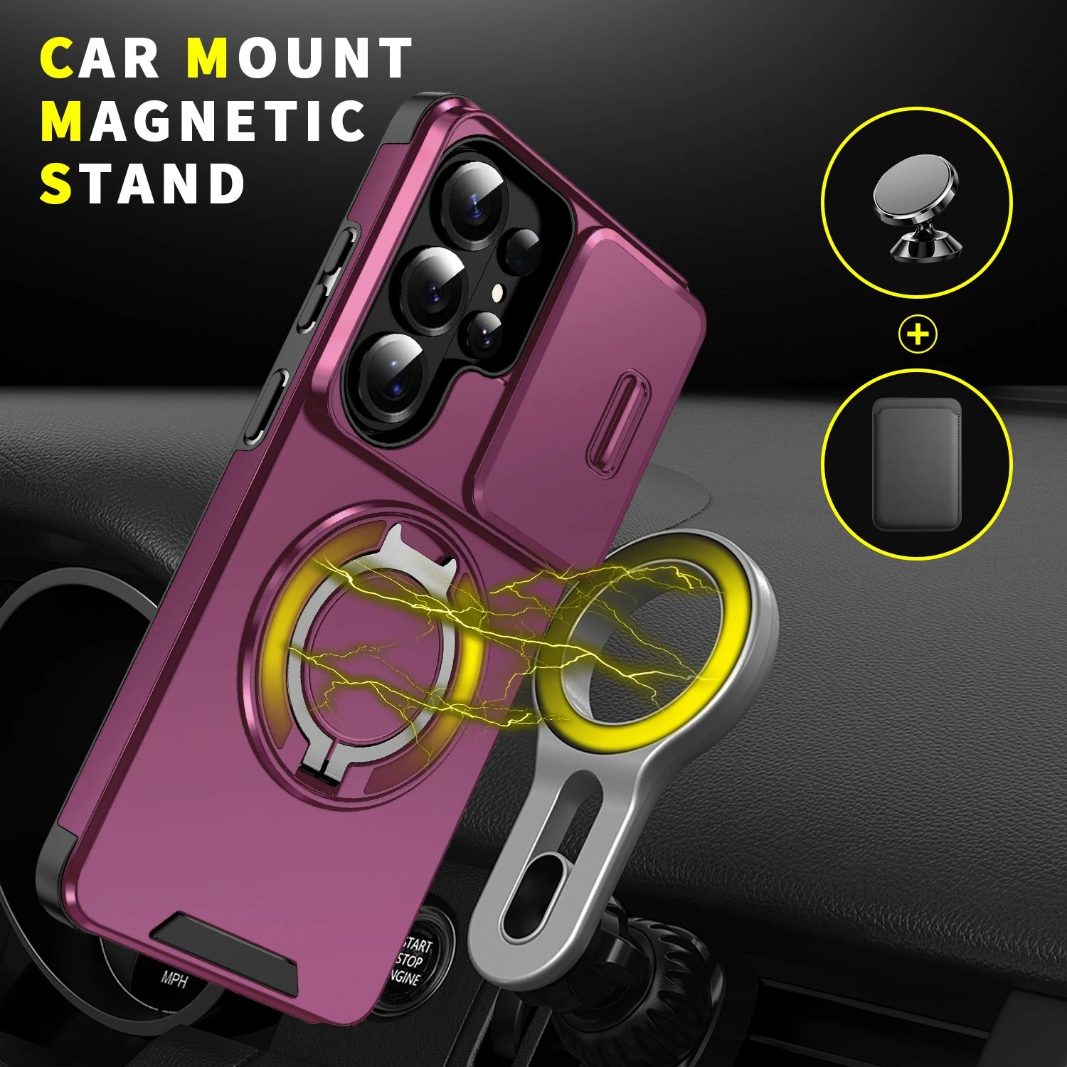 For Magsafe Holder Armor Case for Samsung Galaxy A57 A56 A55 A37 A36 A35 A26 A25 A17 A16 A15 A07 A06 Slide Camera Protect Cover - view 6