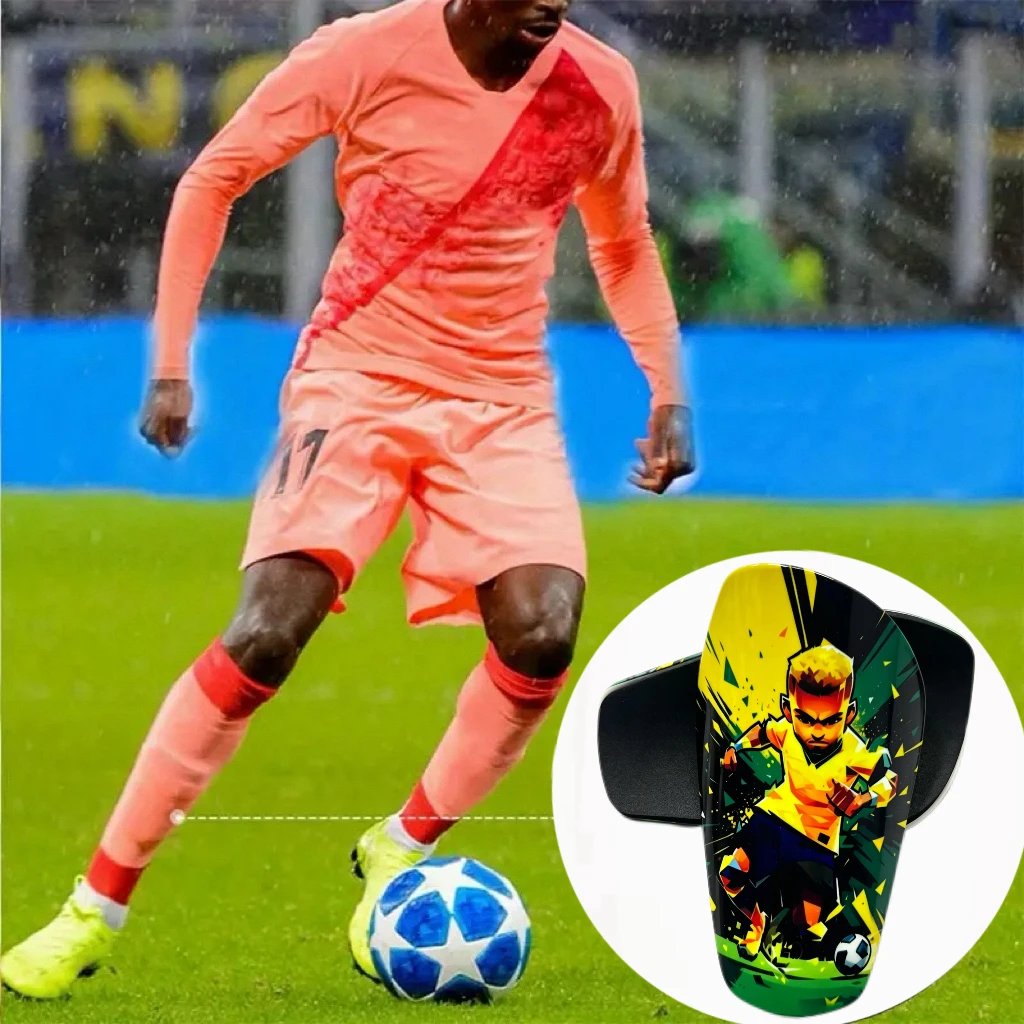1 Pair Cartoon Pattern Football Shin Guards High-Quality Leg Protectors for Sports Safety