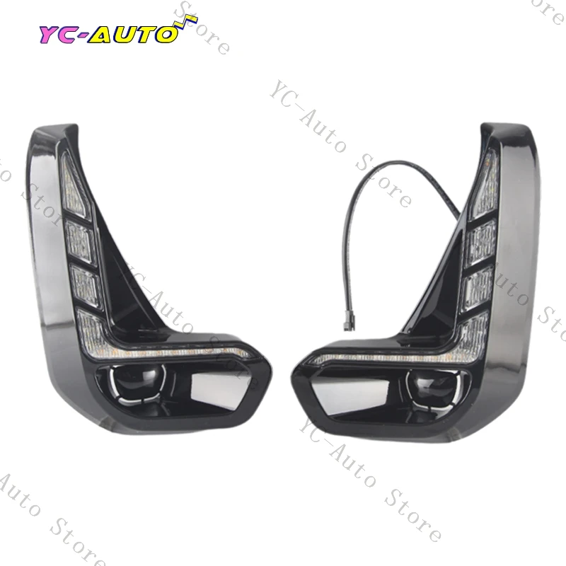 

Светодиодные противотуманные фары DRL дневного света, передний бампер, лампа дальнего света, указатель поворота, автомобильные аксессуары для Toyota Hilux Revo 2020-2022