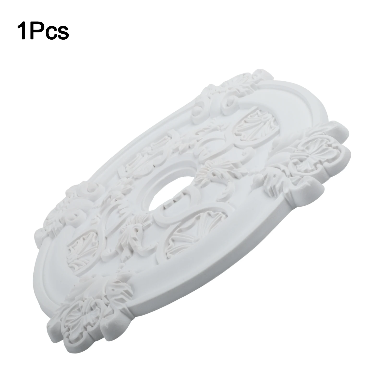 Round Ceiling Light Medallion- White PU Decorative Base Cover For Fan- Lights No Drilling Ceiling Fan- Lamp Cover