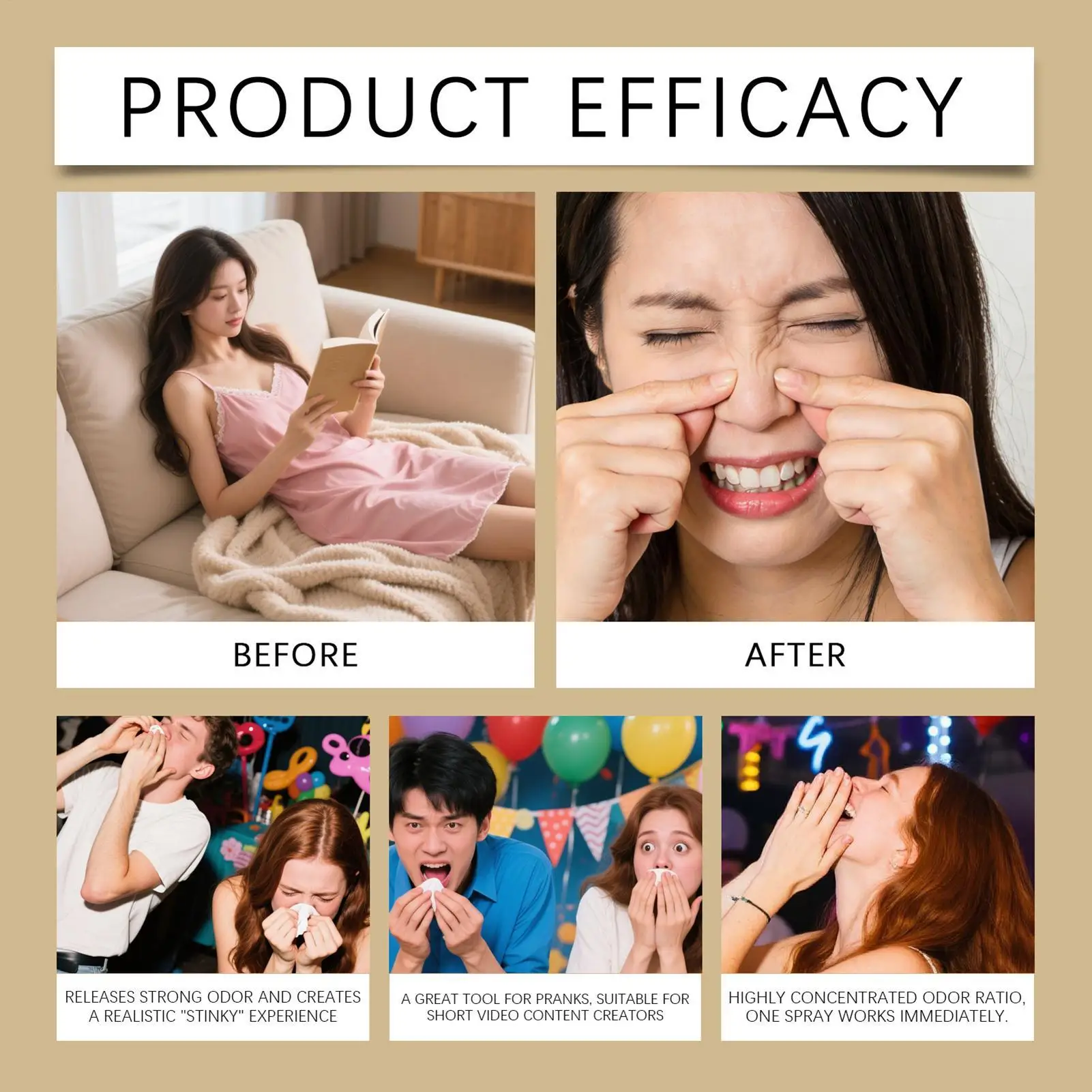 60ml Poop Spray Creative Liquid Fart Gag Prank Joke Spray Funny Toy Non-Toxic Stink Bombs Extra Strong Smelly Stinky Gas Spray