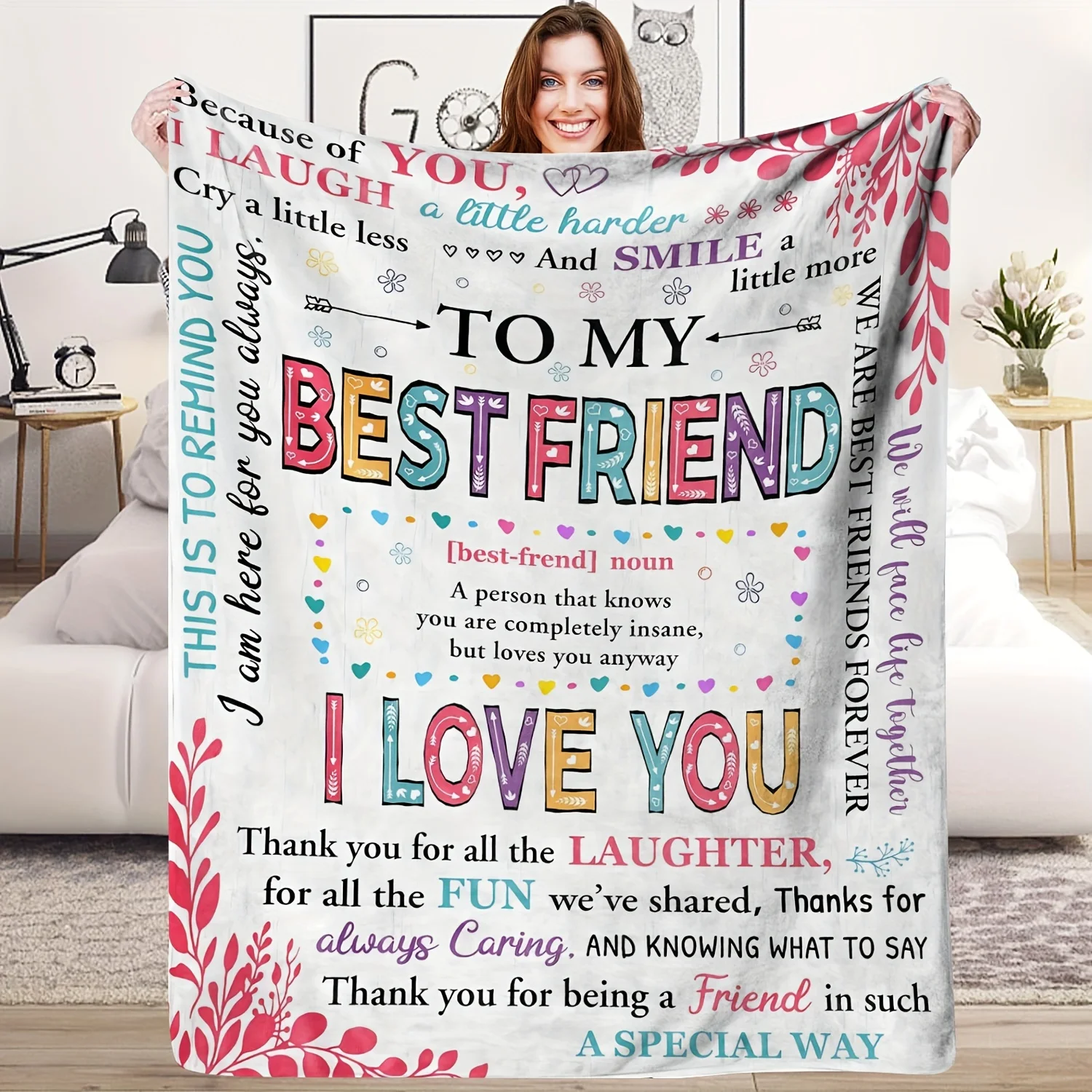 Soft and warm flannel blanket - a cozy blanket for all seasons, perfect for sofa, bed - the perfect gift for your best friend