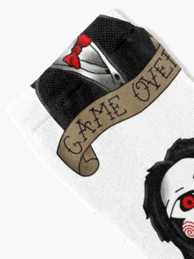 Billy the Puppet de Saw e Jigsaw Socks tênis corrida rugby meias mulher masculina