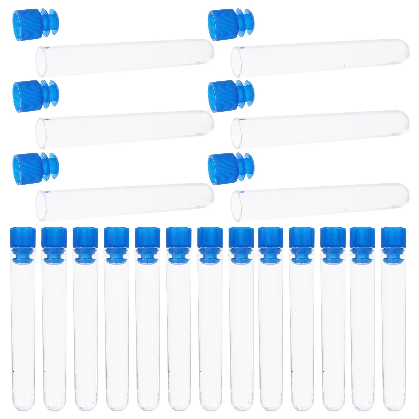 50 Stück Labor-Reagenzgläser, leichte Röhrchen, klare Probenfläschchen, stabile Visualisierung