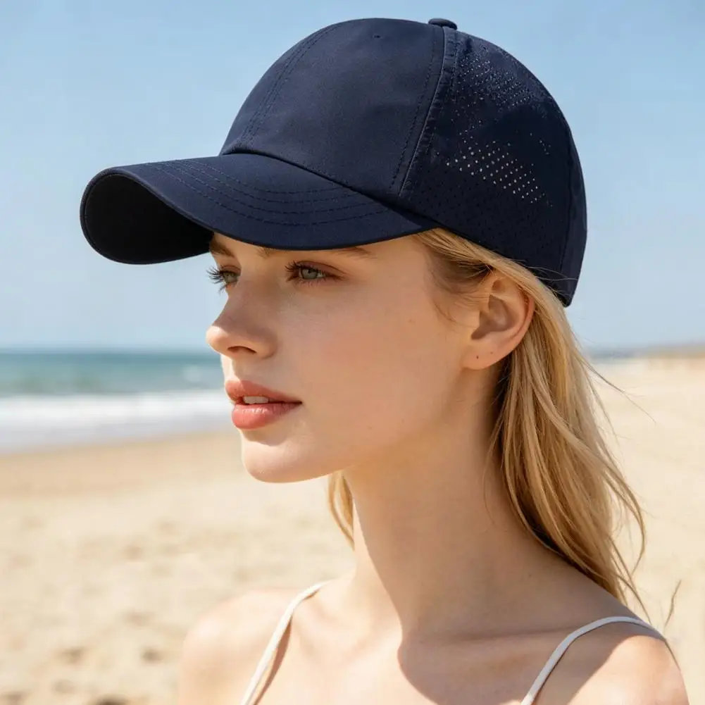 Elastic Strap Baseball Hat Women’s Baseball Cap with Adjustable Elastic Straps Quick-drying Sun Hat Criss-cross for Running