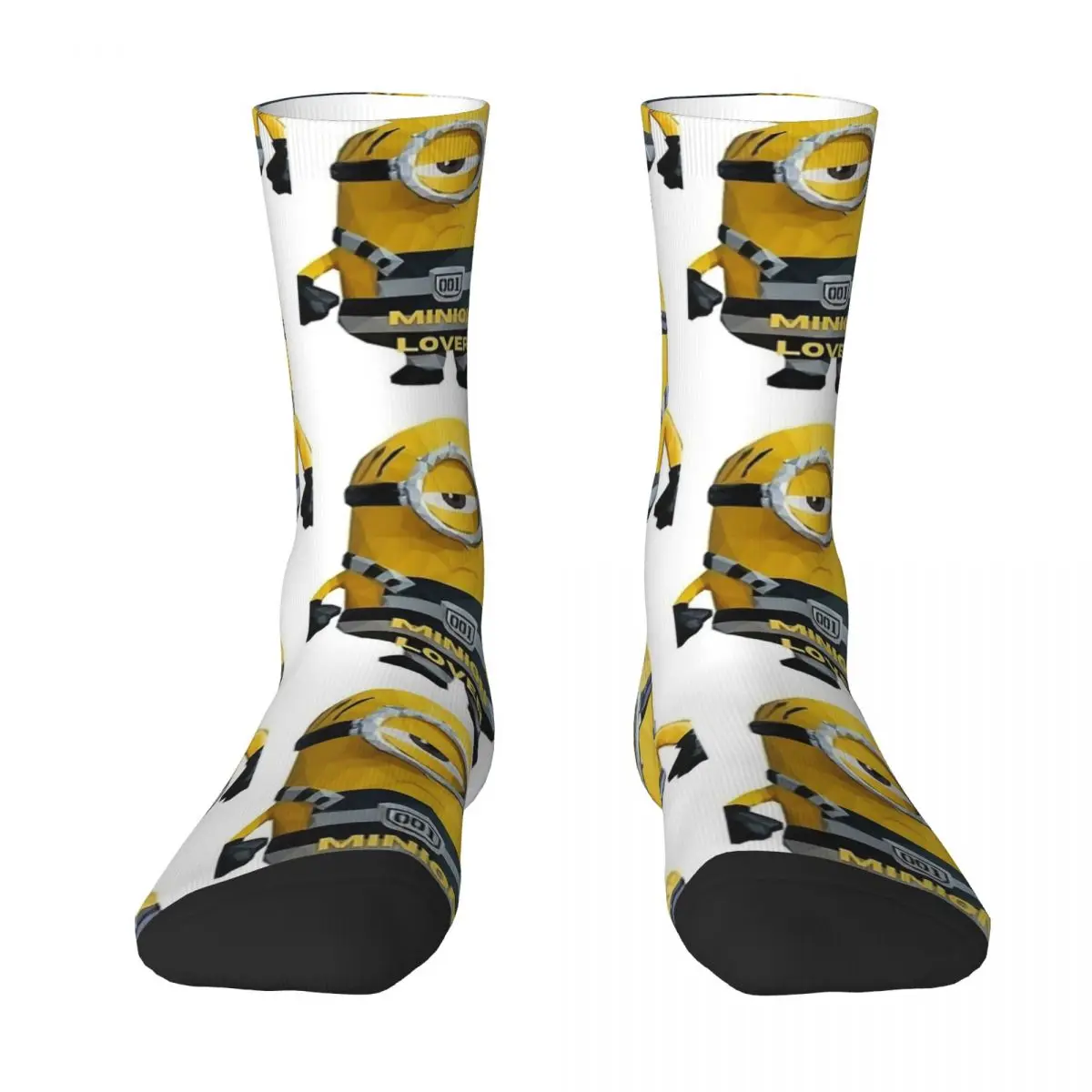 Cute Minions Cartoon Socks Yellow Big Eyes Fashion Stockings Adults Men Soft Outdoor Socks Autumn Custom Anti Skid Socks